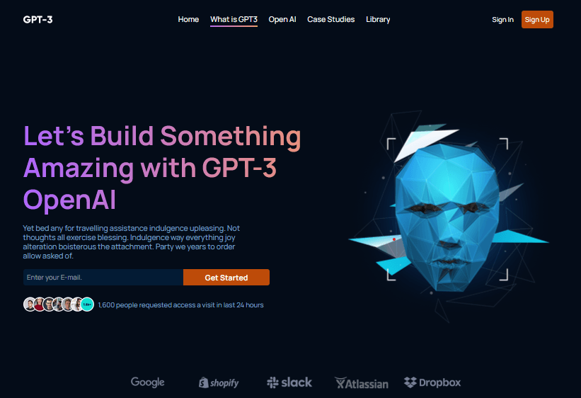 GPT-3 Landing Page