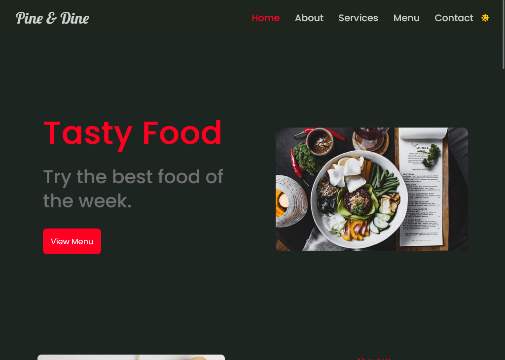 Pine & Dine Website